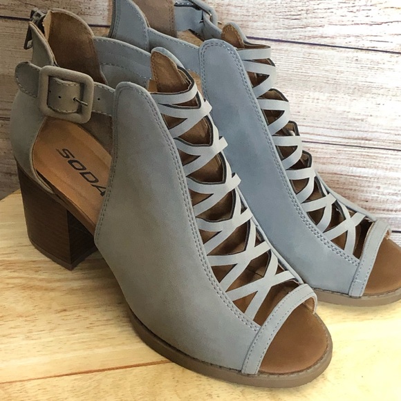 Soda Shoes - Soda Peep Toe Open Heel‎ Shoe